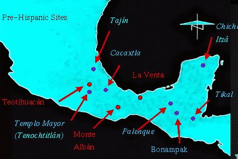 Algunas asentamientos mayas